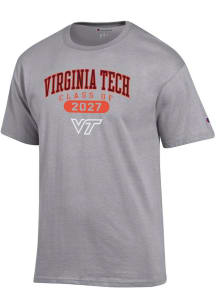 Champion Virginia Tech Hokies Grey Class of 2027 Jersey Short Sleeve T Shirt