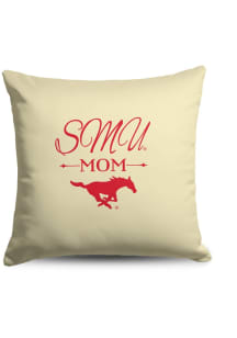 SMU Mustangs Mom 18x18 Throw Pillow - White