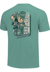 Michigan State Spartans Green Retro Sparty Custom Basketball Short Sleeve T Shirt