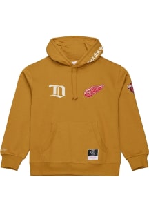 Mitchell and Ness Detroit Red Wings Mens Tan Dusted Ochre Collection Fashion Hood