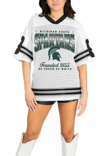 Michigan State Spartans Womens Gameday Couture Squad Mentality Fashion Football Jersey - White
