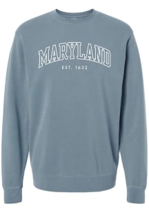 Summit Sportswear Maryland Mens Light Blue Est 1632 Long Sleeve Crew Sweatshirt