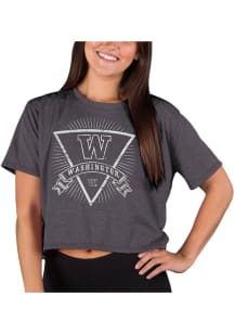 Concepts Sport Washington Huskies Womens Charcoal Quest Short Sleeve T-Shirt