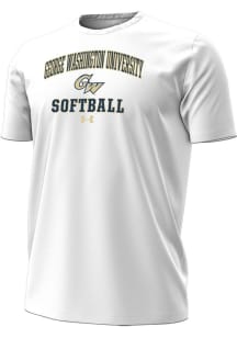 Under Armour George Washington Revolutionaries White Softball Performance Short Sleeve T Shirt