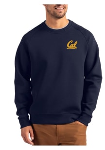 Cutter and Buck Cal Golden Bears Mens Navy Blue Roam Long Sleeve Crew Sweatshirt