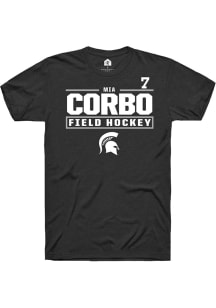 Mia Corbo Michigan State Spartans Black NIL Stacked Box Short Sleeve Player T Shirt