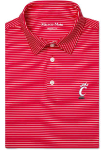 Mizzen+Main Cincinnati Bearcats Mens Red Versa Stripe Short Sleeve Fashion Polo