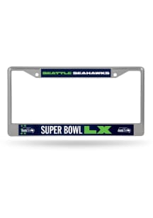 Seattle Seahawks Super Bowl LX Chrome License Plate Frame - Navy Blue