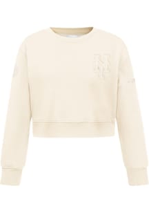 Pro Standard New York Mets Girls White Neutral Long Sleeve Sweatshirt