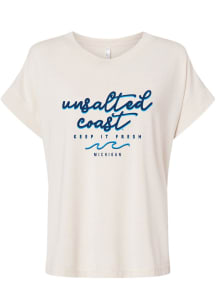 Michigan Womens Natural Unsalted Coast Script Short Sleeve T-Shirt
