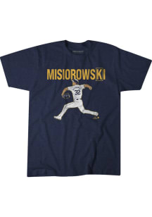 Jacob Misiorowski Milwaukee Brewers Navy Blue K Sign Short Sleeve Fashion Player T Shirt