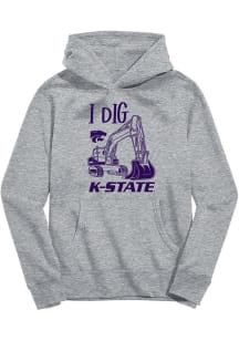 Vive La Fete K-State Wildcats Youth Grey Excavator Long Sleeve Hoodie