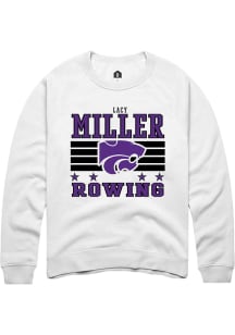 Lacy Miller K-State Wildcats Mens White NIL Striped Player Crew