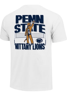 Penn State Nittany Lions White Mascot Volleyball Net Short Sleeve T Shirt
