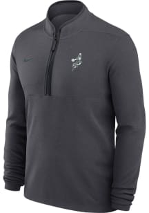 Nike Michigan State Spartans Mens Anthracite Sparty Playing Basketball Long Sleeve Qtr Zip Pullove..