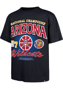 47 Arizona Wildcats Navy Blue 1997 BBall Nat Champs Foundation Short Sleeve Fashion T Shirt