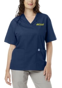 Drexel Dragons Womens Navy Blue UltraSoft Crossover Short Sleeve Scrubs