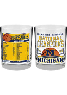 Michigan Wolverines 14oz 2026 MBB Nat Champ Scoreboard Rock Glass - White