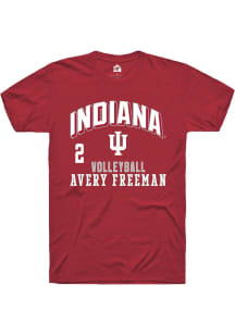 Avery Freeman Indiana Hoosiers Crimson NIL Arch Logo Short Sleeve Player T Shirt
