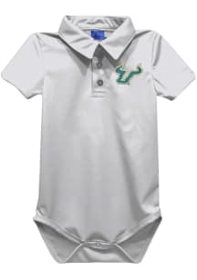 Vive La Fete South Florida Bulls Baby White Team Short Sleeve One Piece Polo