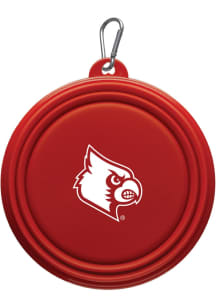 Louisville Cardinals Collapsible Silicone Dog Pet Bowl Red