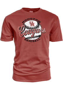 Blue 84 Houston Cougars Red Flash Dance Baseball Short Sleeve T Shirt