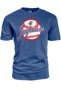Blue 84 Kansas Jayhawks Blue Flash Dance Baseball Short Sleeve T Shirt