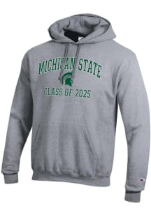 Champion Michigan State Spartans Mens Grey Class of 2025 Text Powerblend Long Sleeve Hoodie