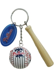 Philadelphia Phillies Baseball Keychain - Red