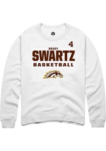 Brady Swartz Western Michigan Broncos Mens White NIL Stacked Box Player Crew