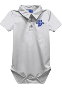 Vive La Fete Indiana State Sycamores Baby White Team Short Sleeve One Piece Polo