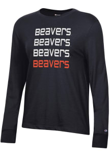 Champion Oregon State Beavers Womens Black Core LS Tee