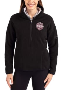 Cutter and Buck Indiana Hoosiers Womens Black 2025 CFP National Champions Cascade Sherpa Qtr Zip