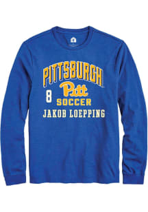Jakob Loepping Pitt Panthers Blue NIL Arch Logo Long Sleeve Player T Shirt