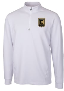 Cutter and Buck Los Angeles FC Mens White Traverse Long Sleeve Qtr Zip Pullover