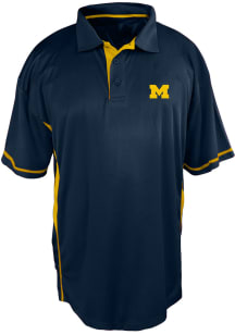 Michigan Wolverines Blue Panel Color Block Big and Tall Polo