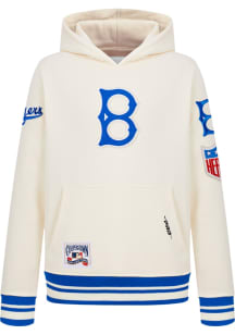 Pro Standard Brooklyn Dodgers Boys White Retro Classics Long Sleeve Hooded Sweatshirt