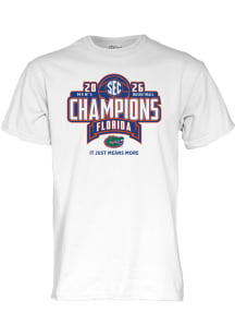 Blue 84 Florida Gators White 2026 SEC Men's Basketball Regular Season Champions Short Sleeve T Shi..