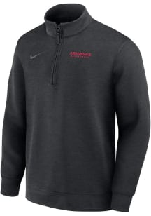 Nike Arkansas Razorbacks Mens Black Coach Long Sleeve Qtr Zip Pullover