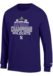 Champion Northwestern Wildcats Purple 2026 Women's Lacrosse National Champs Jersey Long Sleeve T S..
