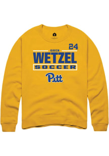 Gavin Wetzel Pitt Panthers Mens Gold NIL Stacked Box Player Crew