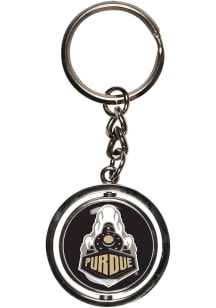 Purdue Boilermakers Double Sided Spinner Keychain - Black