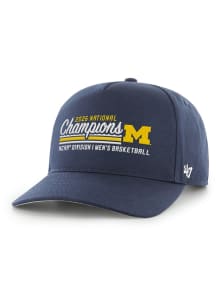 47 Michigan Wolverines 2026 NCAA D1 Men's Basketball Champs Hitch Adjustable Hat - Navy Blue