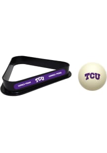 TCU Horned Frogs Team Logo Cue Ball Combo Billiard Ball Rack
