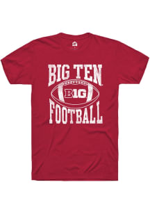 Rally Big Ten Cardinal Football Arch Short Sleeve T Shirt