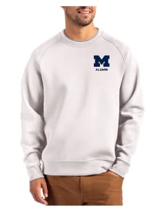 Cutter and Buck Michigan Wolverines Mens Grey Alumni Roam Long Sleeve Crew Sweatshirt