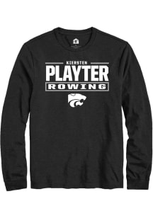 Kiersten Playter K-State Wildcats Black NIL Stacked Box Long Sleeve Player T Shirt