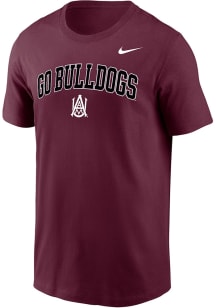 Nike Alabama A&M Bulldogs Maroon Arch Name Logo Short Sleeve T Shirt