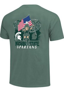 Michigan State Spartans Green Fireworks Short Sleeve T Shirt
