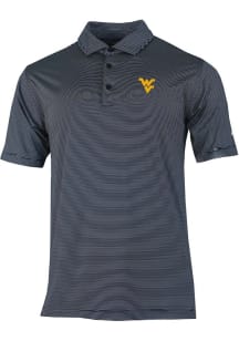 Columbia West Virginia Mountaineers Mens Navy Blue Heat Seal Double Hit Short Sleeve Polo
